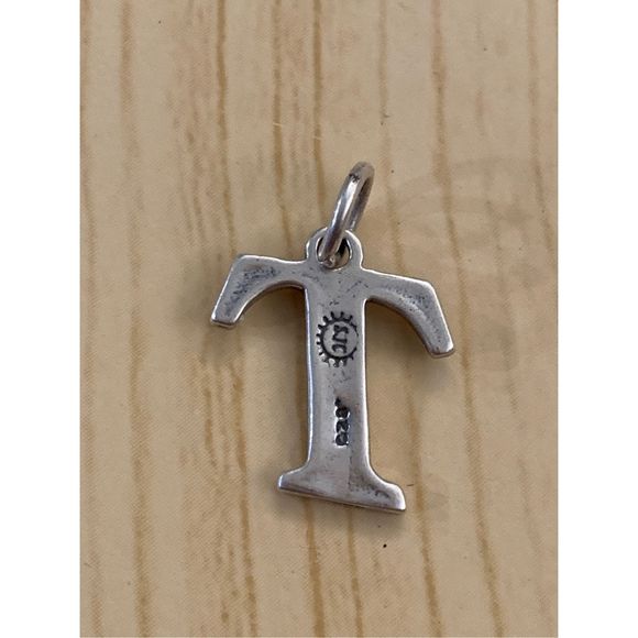 .925 Large T Sterling Silver Jewelry Charm #alphabet - Picture 2 of 3